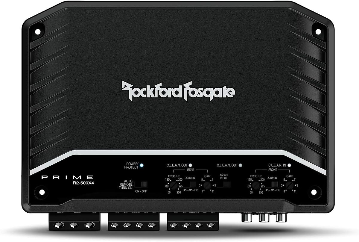Rockford Fosgate Prime R2-500X4 500-Watt 4-Channel Amplifier | Class-D, Extremely Efficient, Reduces Demand on the Vehicles Electrical System