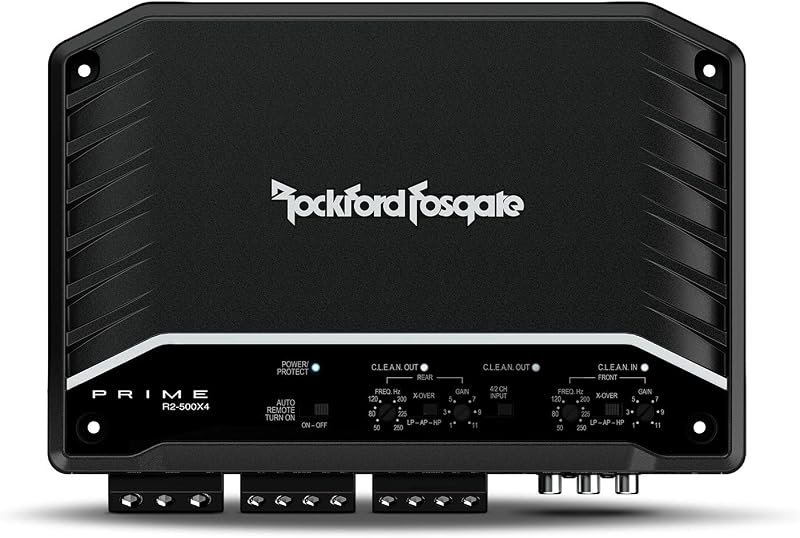 Rockford Fosgate Prime R2-500X4 500-Watt 4-Channel Amplifier | Class-D, Extremely Efficient, Reduces Demand on the Vehicles Electrical System