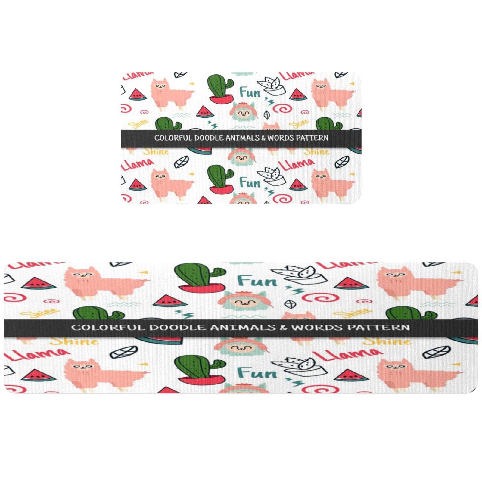 Tapete de cocina antideslizante VAPOKF lavable y absorbente con estampado original de sandía