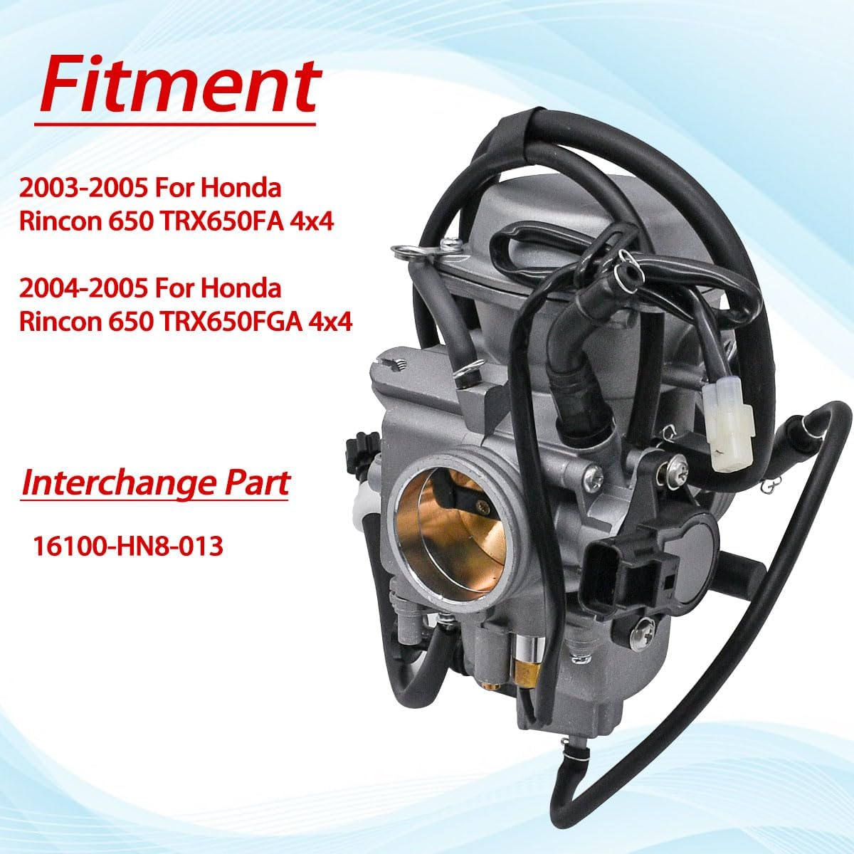Rincon 650 Carburetor Fit for Honda Rincon 650 TRX650FA TRX650FGA 2003 2004 2005 4x4 Carb 16100-HN8-013