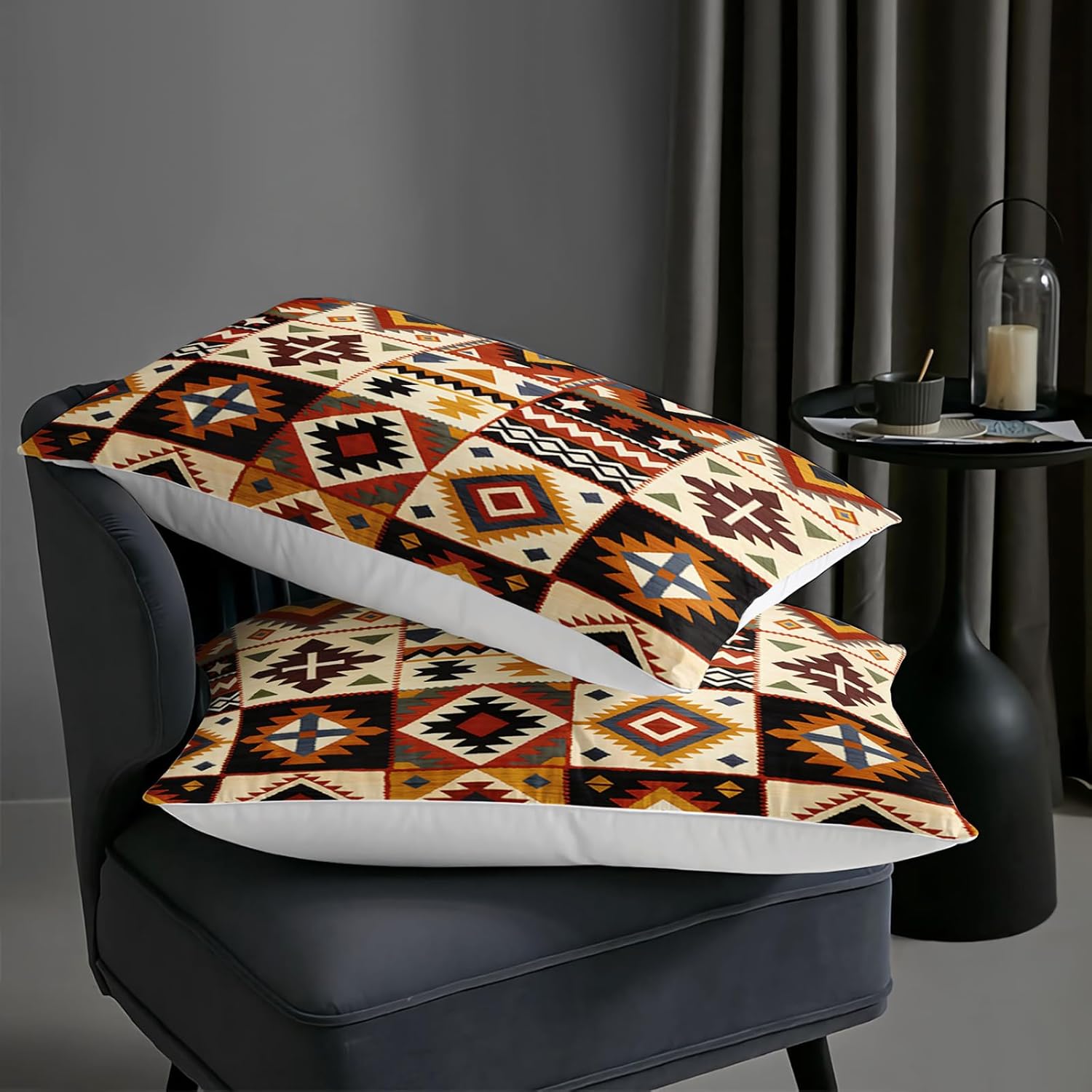 AILONEN Southwestern Geometric Comforter Set for Bedroom Decor Twin Size,Tribal Print Bedding Sets for Adults,Soft Lightweight Microfiber 3 Piece,1 Quilt and 2 Pillowcases