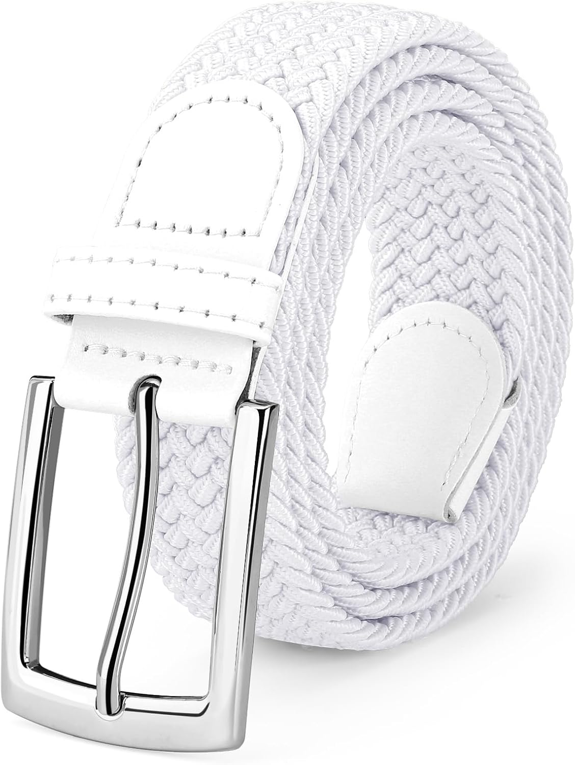 SUOSDEY Elastic Fabric Braided Belts for Men, Stretch Woven Belts for Golf Casual Jeans Shorts