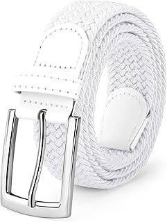 Elastic Fabric Braided Belts for Men, Stretch Woven Belts for Golf Casual Jeans Shorts