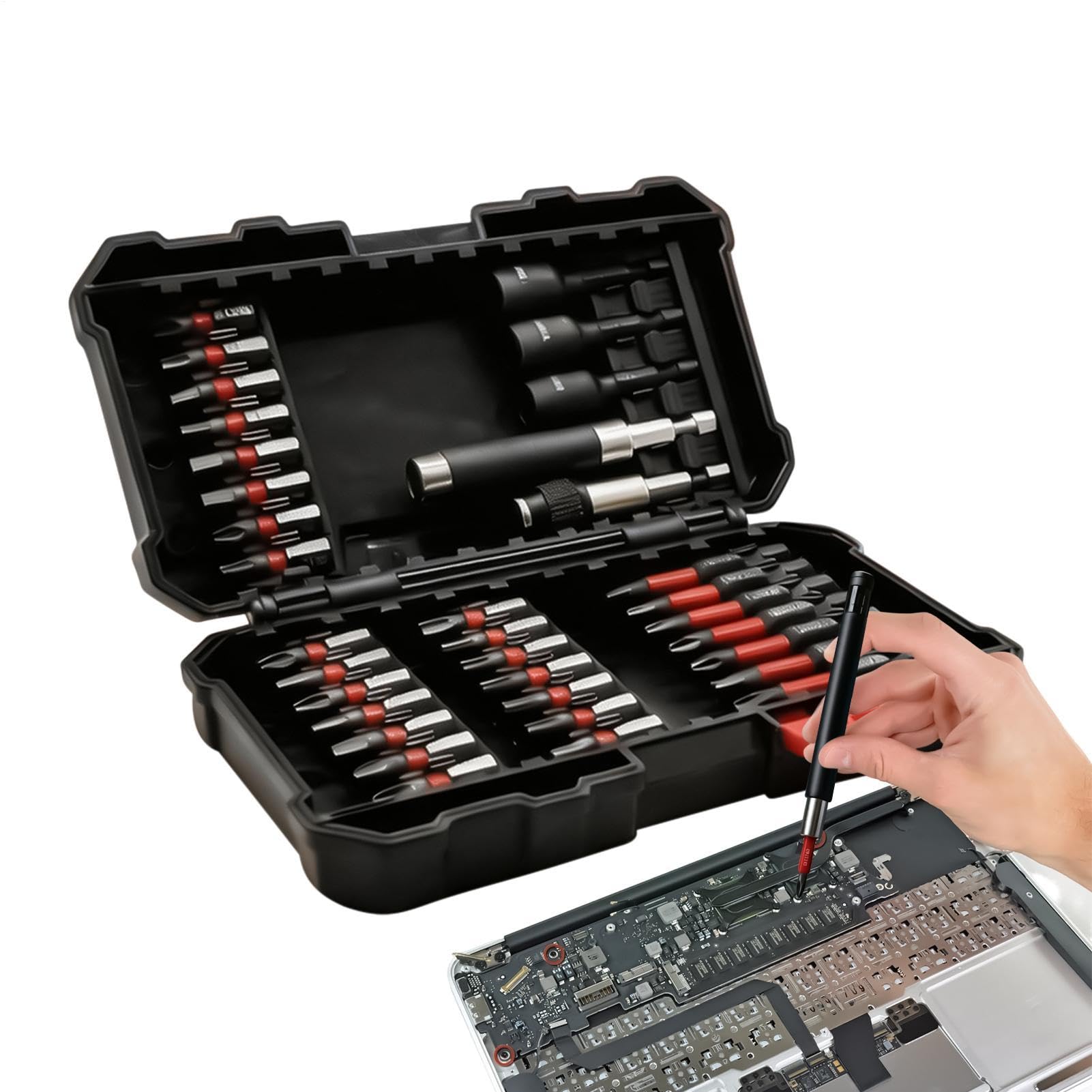 Zestaw Bitów 37-Częściowe Precyzyjne Narzędzie Magnetyczne | Uchwyt do Bitów Do Elektroniki Roweru Samochodu Mechaniki Stolarstwa Budownictwa DIY Napraw