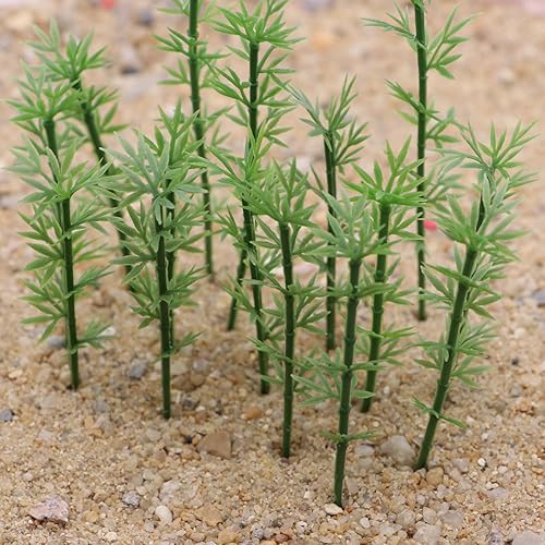 Miniatura 8 de 100 piezas de árboles de bambú modelo, árboles en miniatura, para decoración del hogar, proyecto de diorama de forma de relieve, modelo de tren,