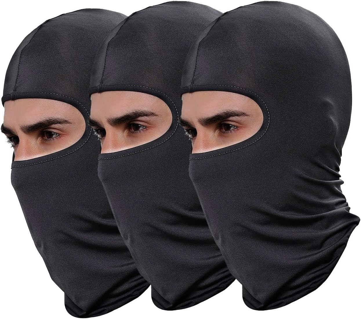 GANWAYPack of 3 Ski Mask Bandana Face Hat for Outdoor Airsoft Motorcycle Hood Helmet Balaclavas Headwear