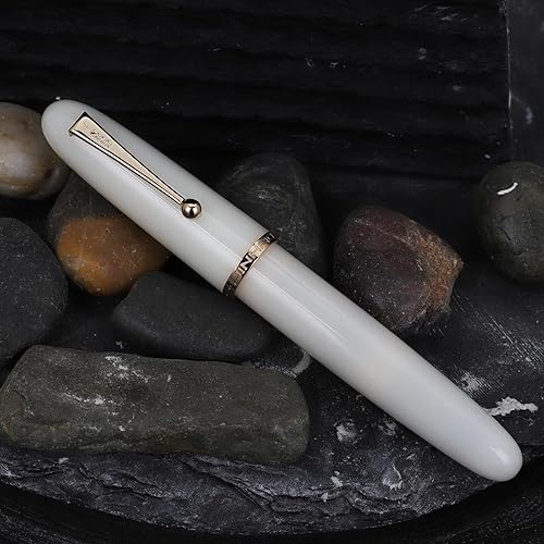 Vista 61 de Jinhao 9019 - Pluma estilográfica acrílica, tamaño 8, punta fina con convertidor de tinta, color rojo vino transparente, diseño clásico, bolígrafo