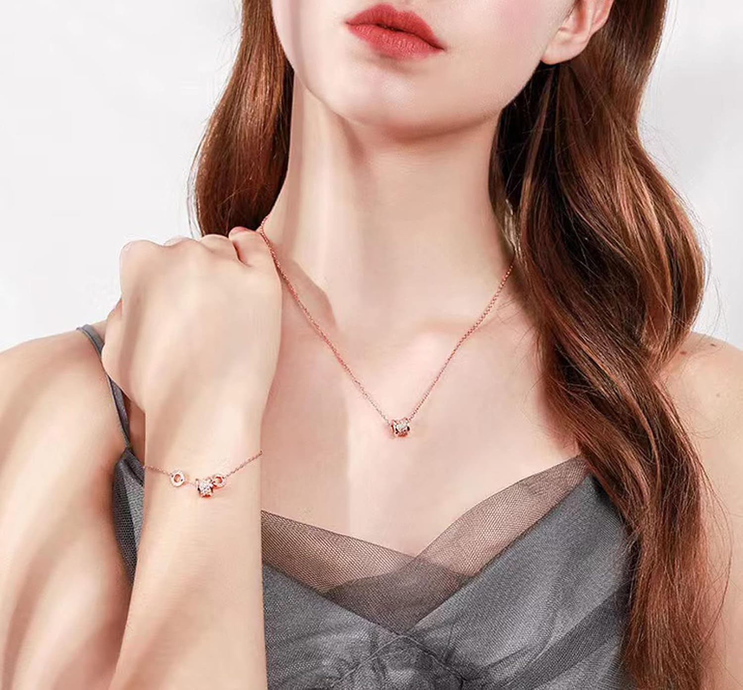 925 Sterling Silver Necklace For Women Classic Circle Pendant with Cubic Zirconia 18 inches Chain Dainty Fashion Jewelry Gifts - Image 3