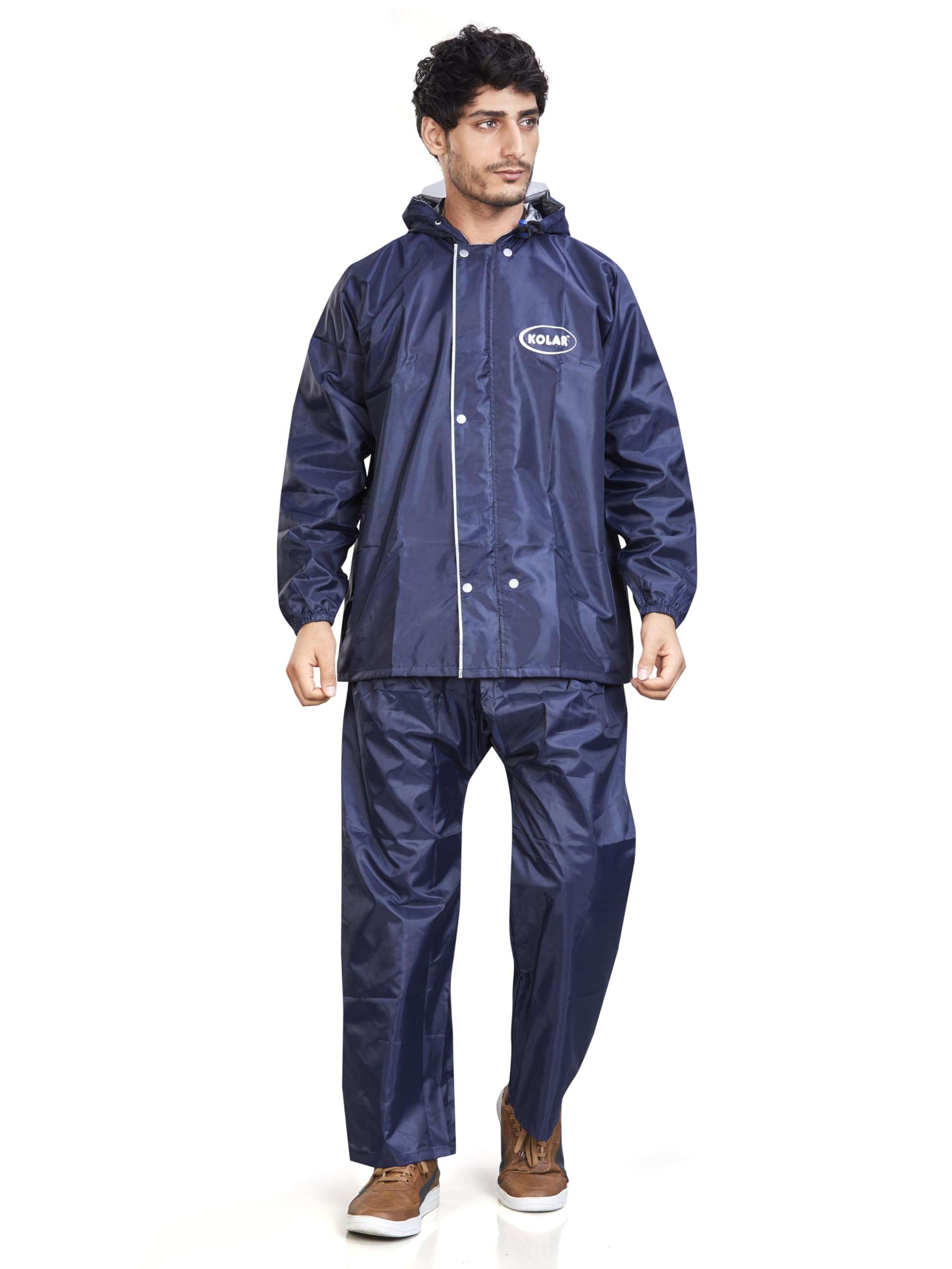 Men's Waterproof Rain Suit with Jacket and Pant with hood and inside pocket