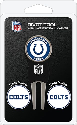 Vista 2 de Team Golf NFL Divot Tool con 3 marcadores de pelota de golf, marcadores son magnéticos extraíbles de doble cara esmaltado