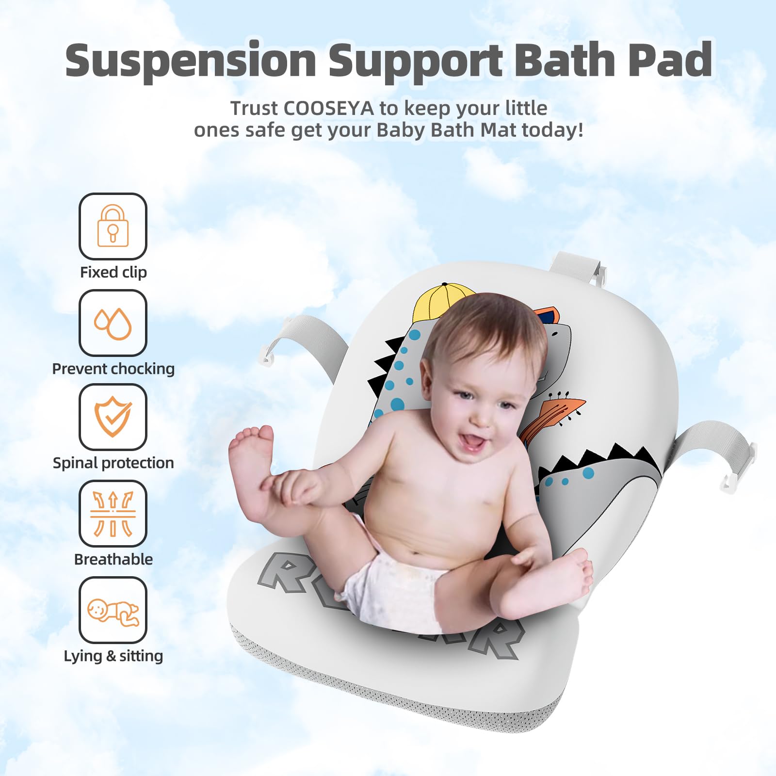 Bañera plegable para bebé recién nacido, bañera plegable de cocodrilo con termómetro, cojín flotante suave y agujero de drenaje, bañeras portátiles de viaje para recién nacidos a niños pequeños de 0 a