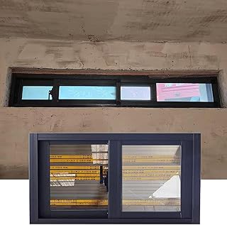 12 14 16 18 20 Inch High, 20 24 28 32 36 40 44 48 50 Inch Wide Horizontal Sliding Basement Window, with Glass and Screen, Double Pane Windows for Houses, Black/White Aluminum Sliding Small Windows(Bla