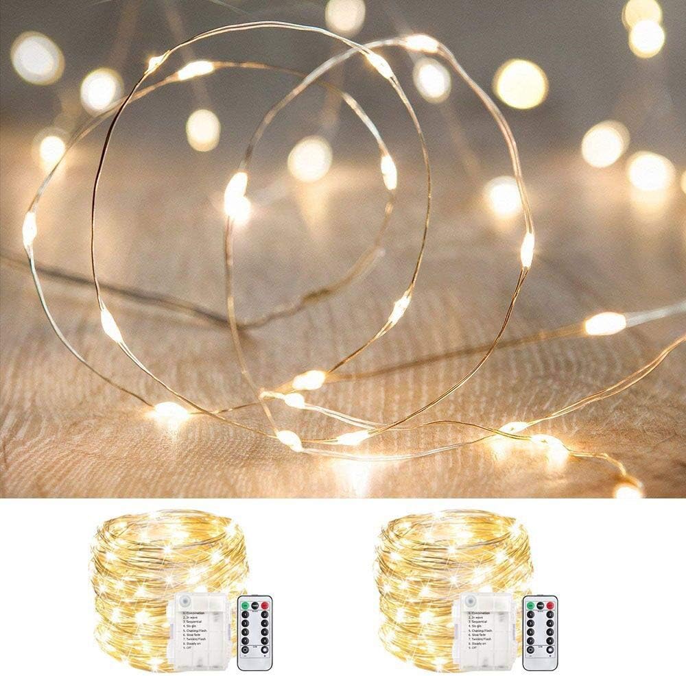 TingMiao Fairy Lights 33ft 100 LED String Lights Battery