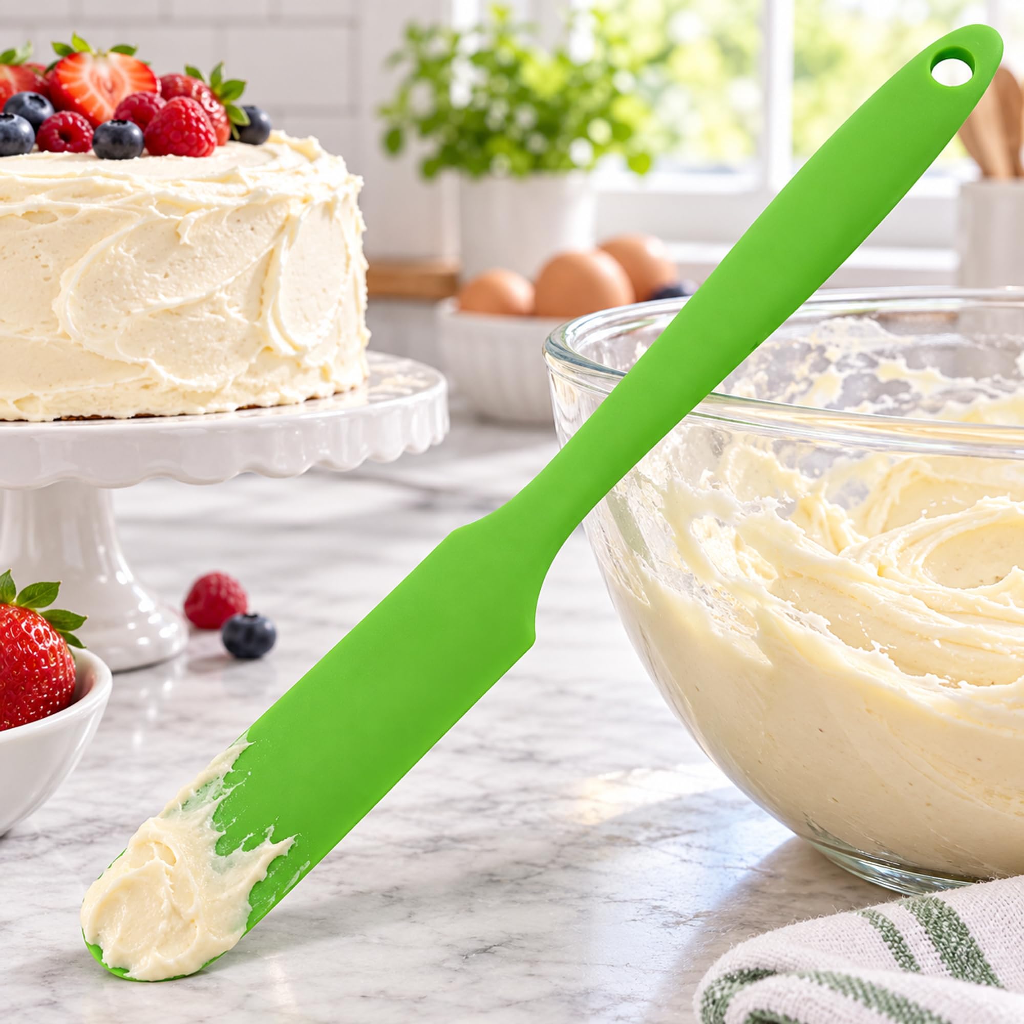 Silicone Baking Spatula, Mixing and Scraping Utensil for Batter and Cream in Home Kitchens and Dessert Preparation