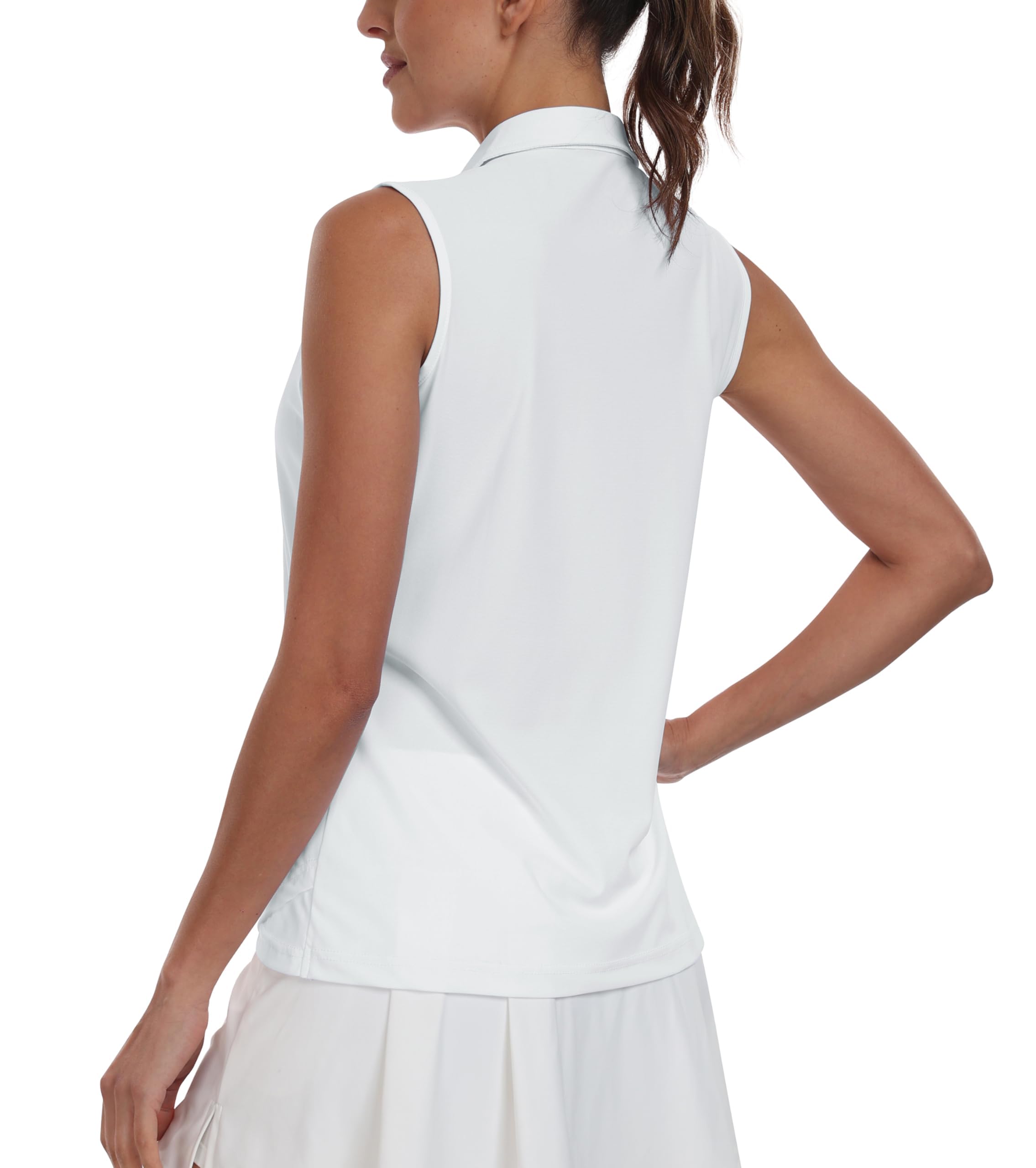 MoFiz Camisetas Sin Mangas para Mujer Polo Verano Camisetas Deportivas Tank Top Golf con Cremallera