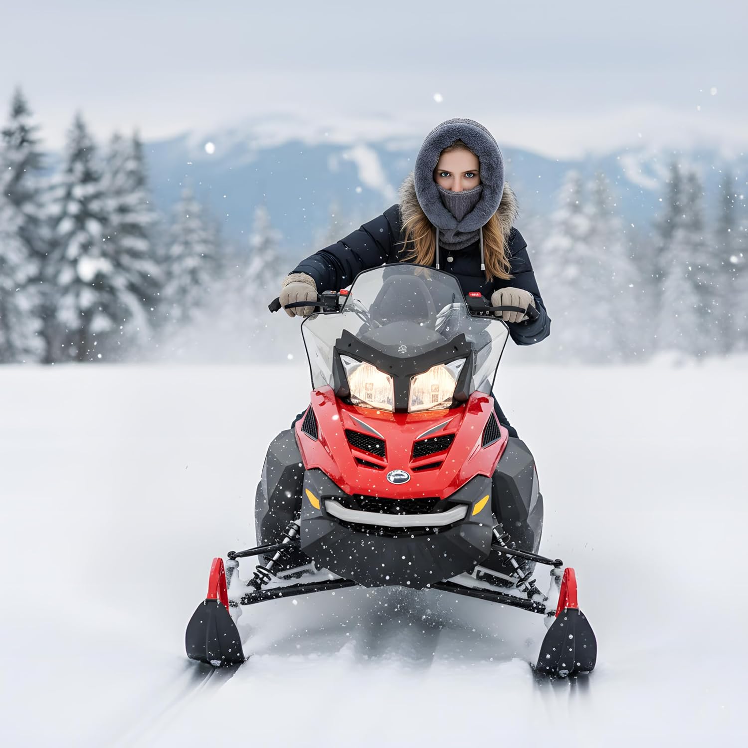 HUAMULAN Women Winter One Piece Beanie Hat Slouchy Fleece Balaclavas Face Mask Neck Scarf Set Earmuff Ski Snow Knit Hats - Image 8