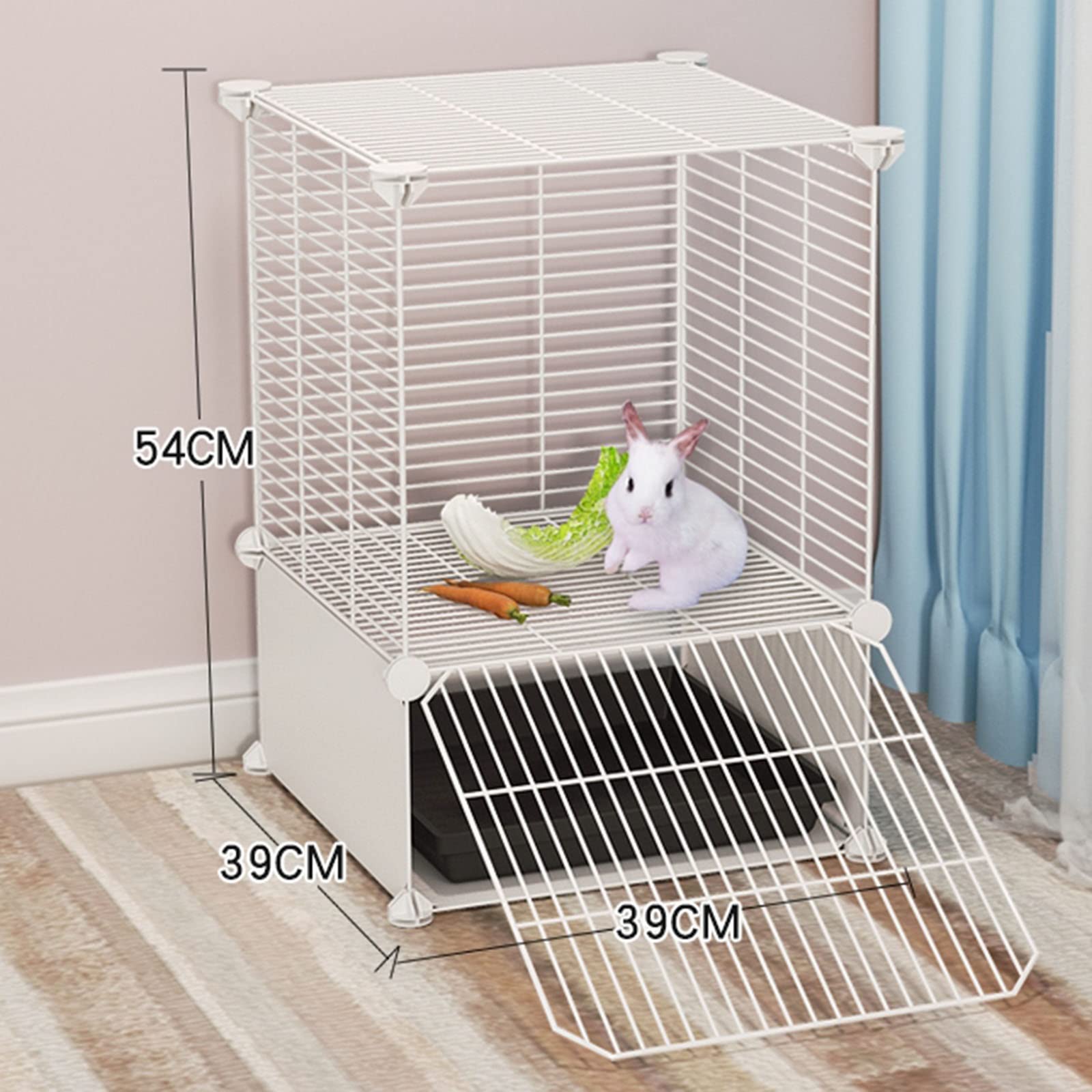 Jaula para Animales pequeños, Jaula para Mascotas, Jaula for Conejos de Interior - Jaulas for cobayas, con bandejas extraíbles(B,35 * 39 * 54cm)