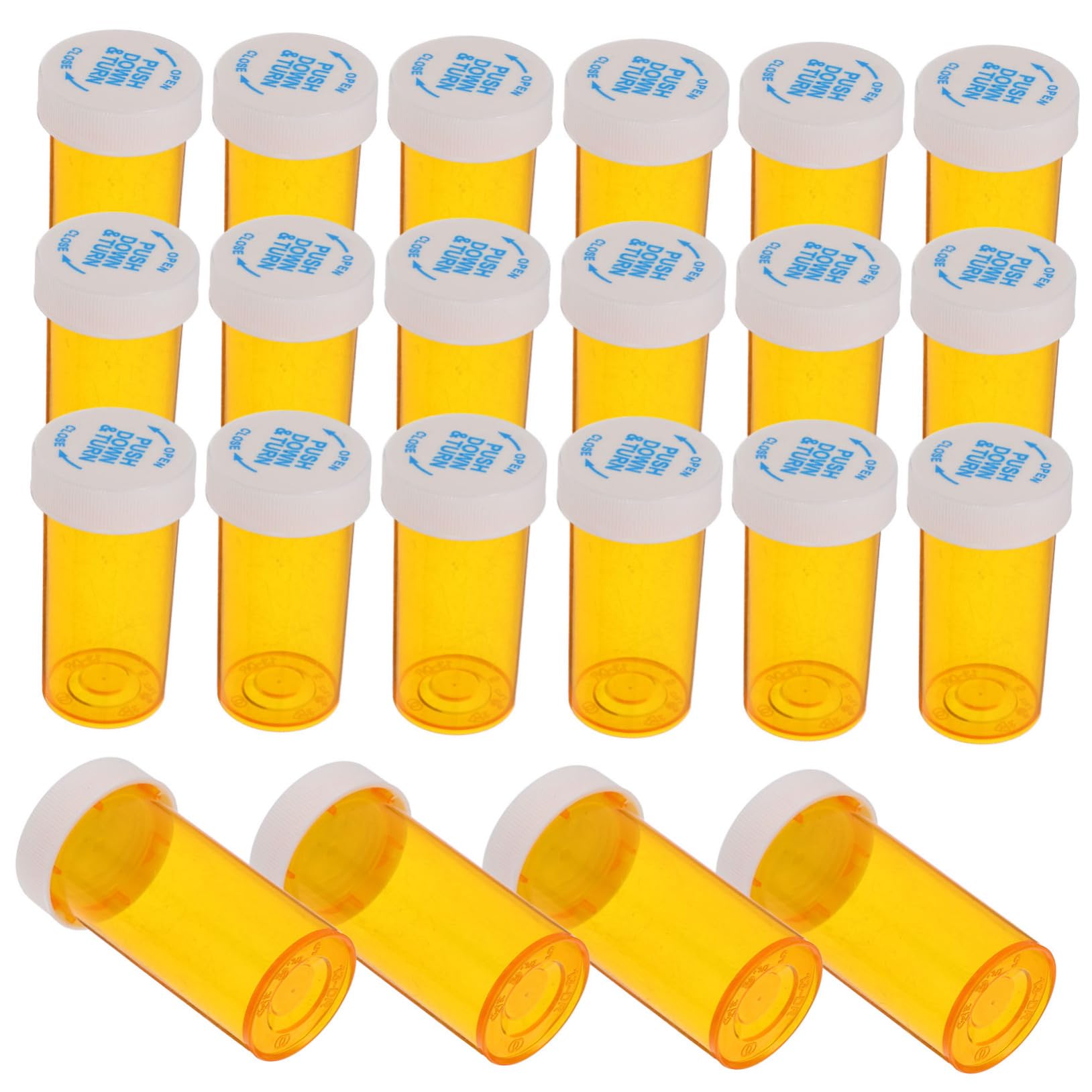 FUNOMOCYA Portable Pill Bottle 25pcs Set Mini Medicine Dispenser for Travel Empty Travel Pill Container Child-Proof Cap