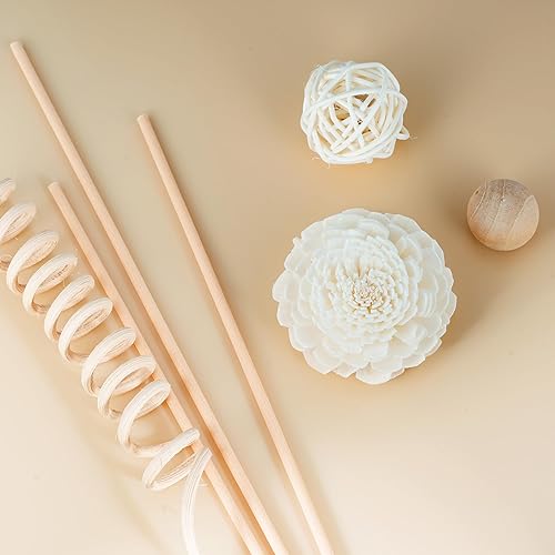 Miniatura 7 de WUTAOBON - Juego de difusor de fragancia de caña de 10 pulgadas, 10 unidades, flores de ratán natural, difusor de fragancia, varillas de ratán de