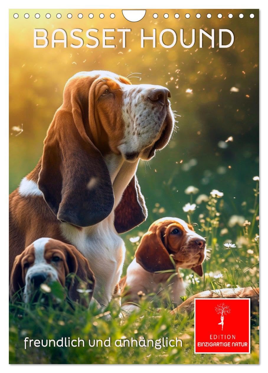 Basset Hound - friendly and affectionate UK-Version (Wall Calendar 2026 DIN A4 Portrait), CALVENDO 12 Month Wall Calendar