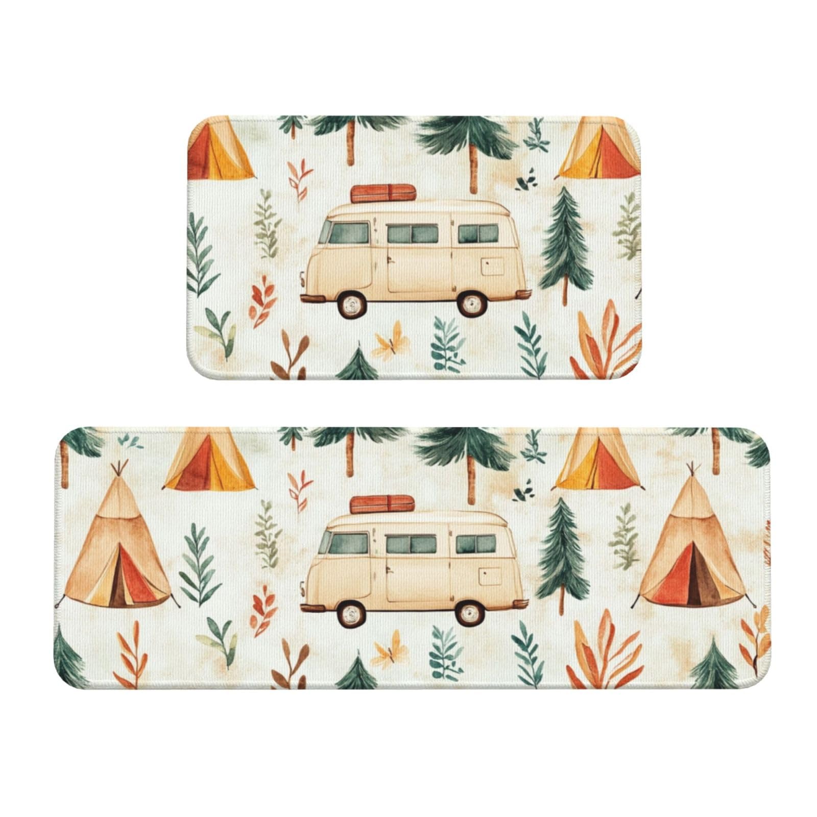 Tapetes de cocina para suelo acolchados, alfombrillas lavables de diseño infantil, 2 piezas