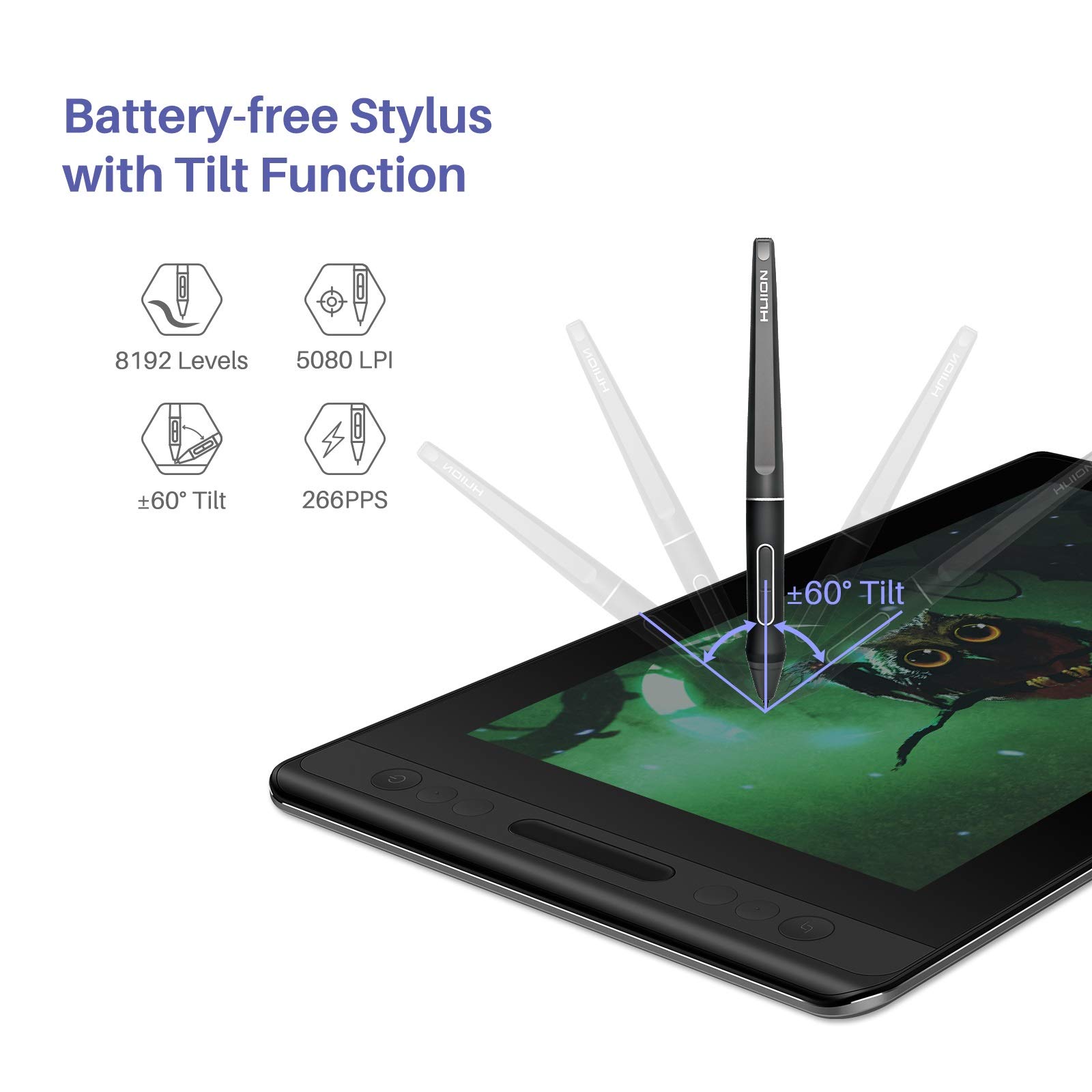 HUION KAMVAS Pro 12 Digital Drawing Tablet with Screen | Full