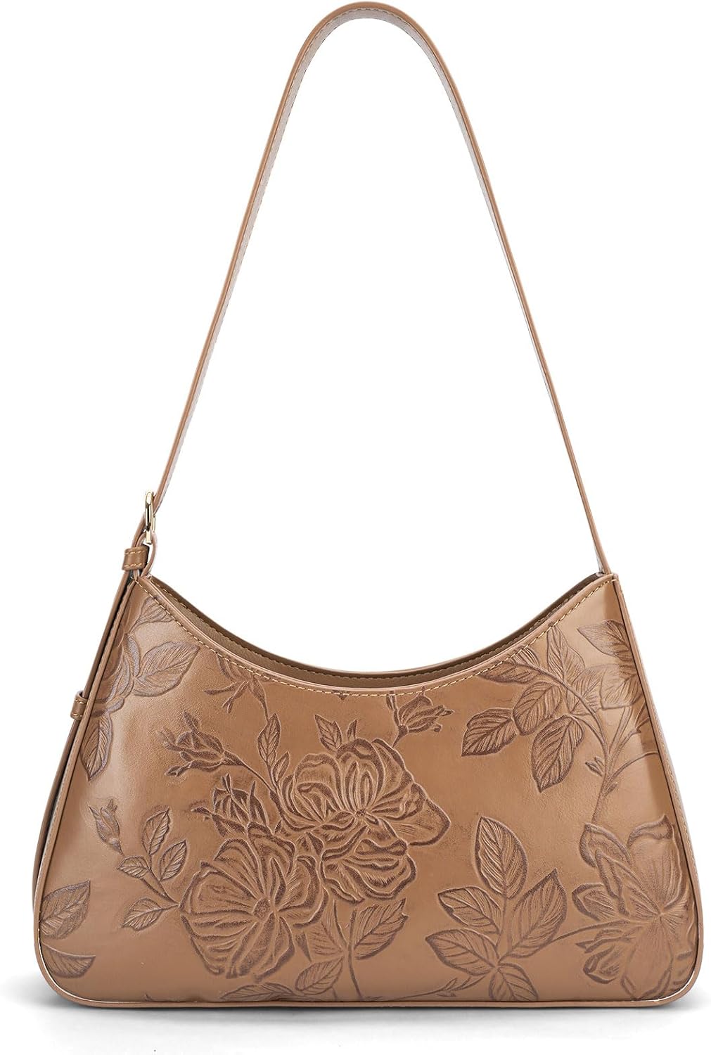 Shoulder Bag for Women Vegan Leather Crescent Hobo Bag Clutch Underarm Purse Top-Handle Handbag Embossed Design | Adjustable Strap, Small, Lightweight Purse, Gift for Women