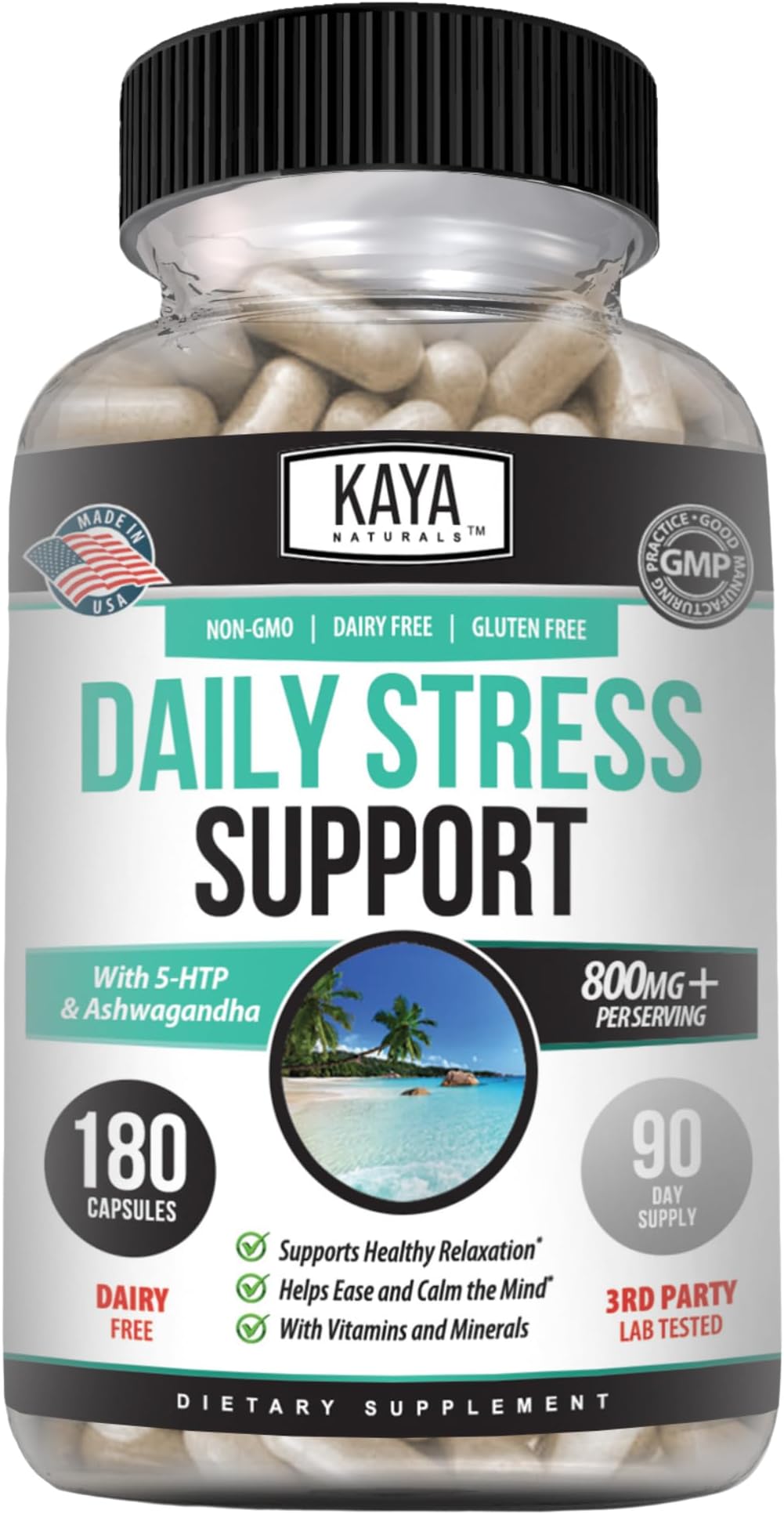 Kaya Naturals - Natural Herbal Support Vitamin Supplement are Designed to Help You find Balance and Relaxation in Your Daily Routine - Vitamin Supplement - 180 Capsules