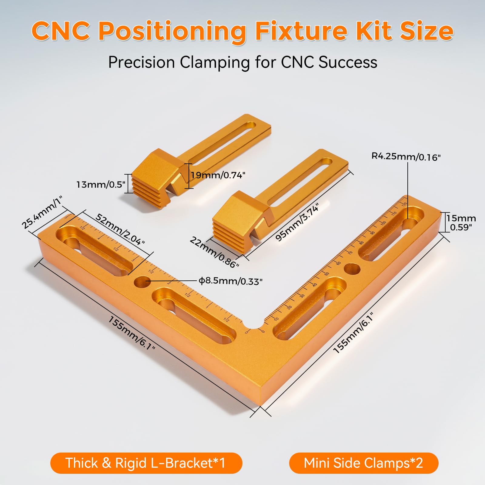 CNC-Werkstück-Positionierungsvorrichtung, CNC-Schraubstockklemmen für T-Nut und perforierte Tische – Holzbearbeitungsvorrichtung mit wiederholbarer Positionierung, Seitenklemmung, CNC-Bearbeitung