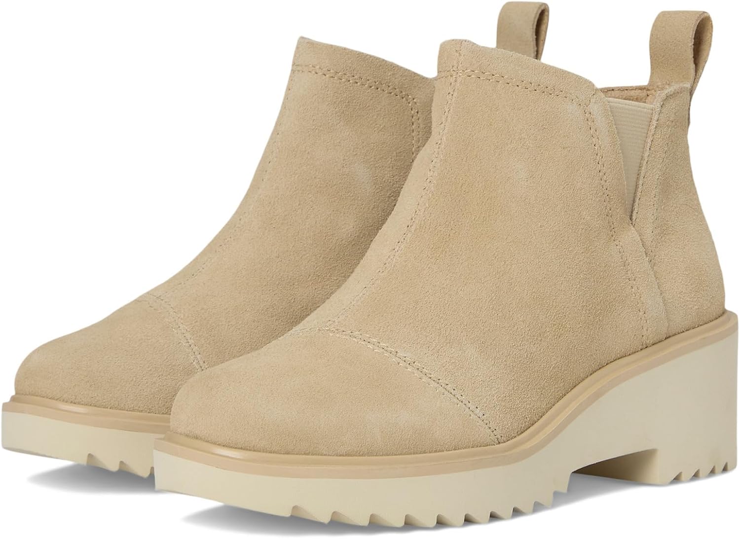 TOMS Women’s Maude Wedge Boot, Leather Upper, OrthoLite Insole, Side Zip, Lightweight