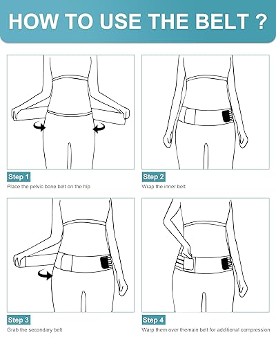 Miniatura 9 de Sacroiliac SI - Cinturón de cadera para mujeres y hombres, soporte de cadera delgado y ligero, envoltura de compresión de cadera para calmar la