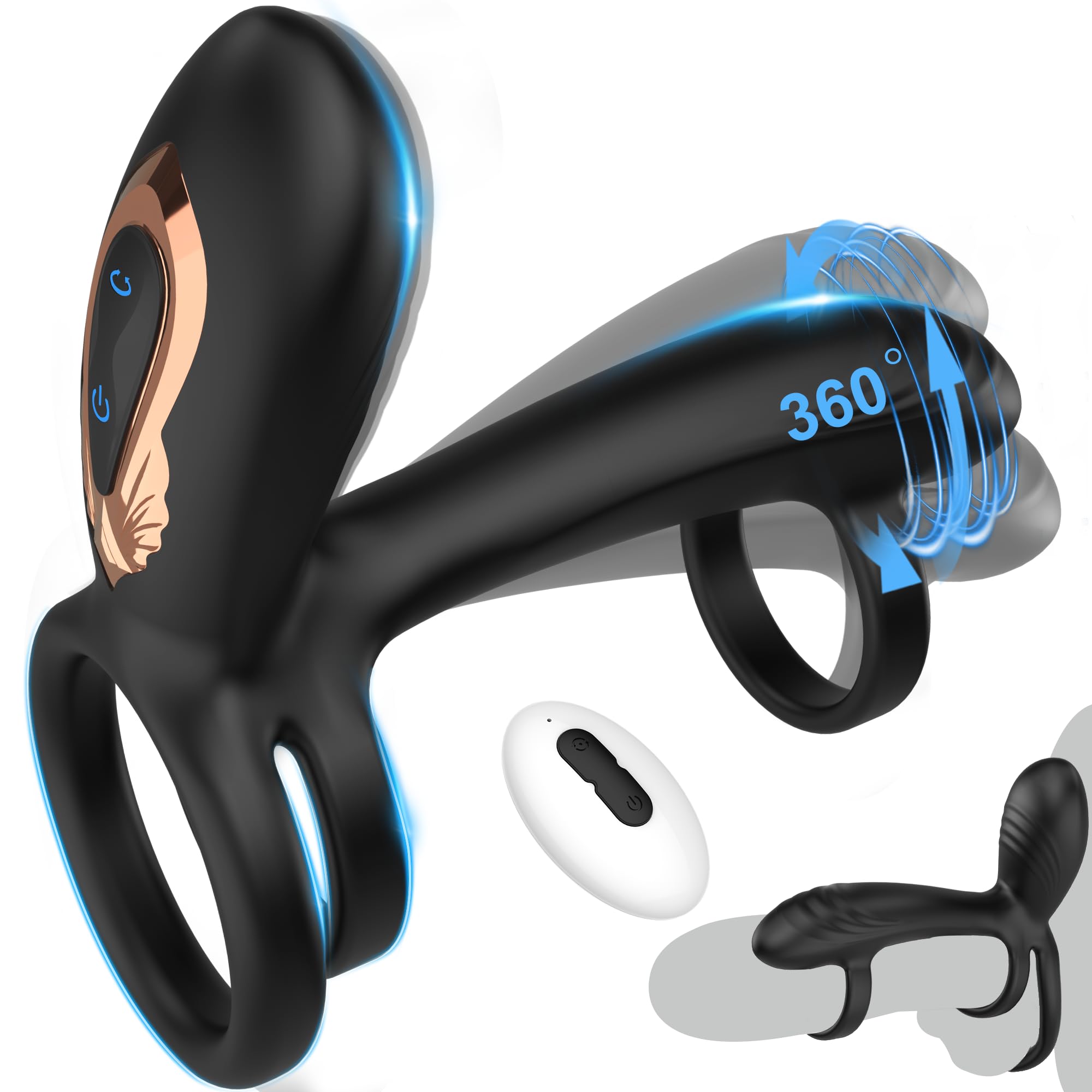 Vibrating Cock Ring with 360° Twisting G-Spot Stimulator