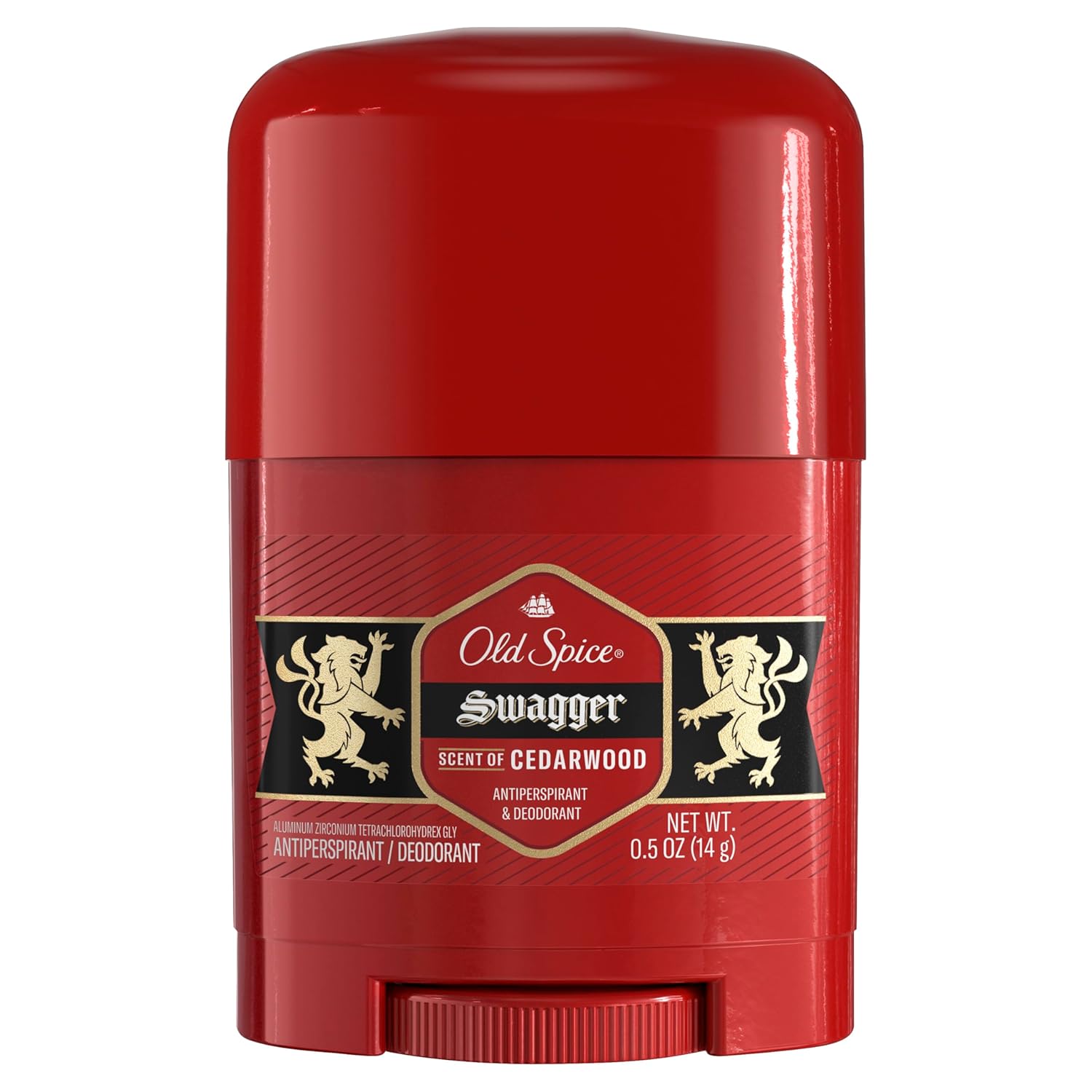 Old Spice Antiperspirant Deodorant for Men, 24/7 Sweat & Odor Protection, 24/7 Lasting Freshness, Invisible Solid, Swagger with Cedarwood Scent, Trial Size, 0.5 oz