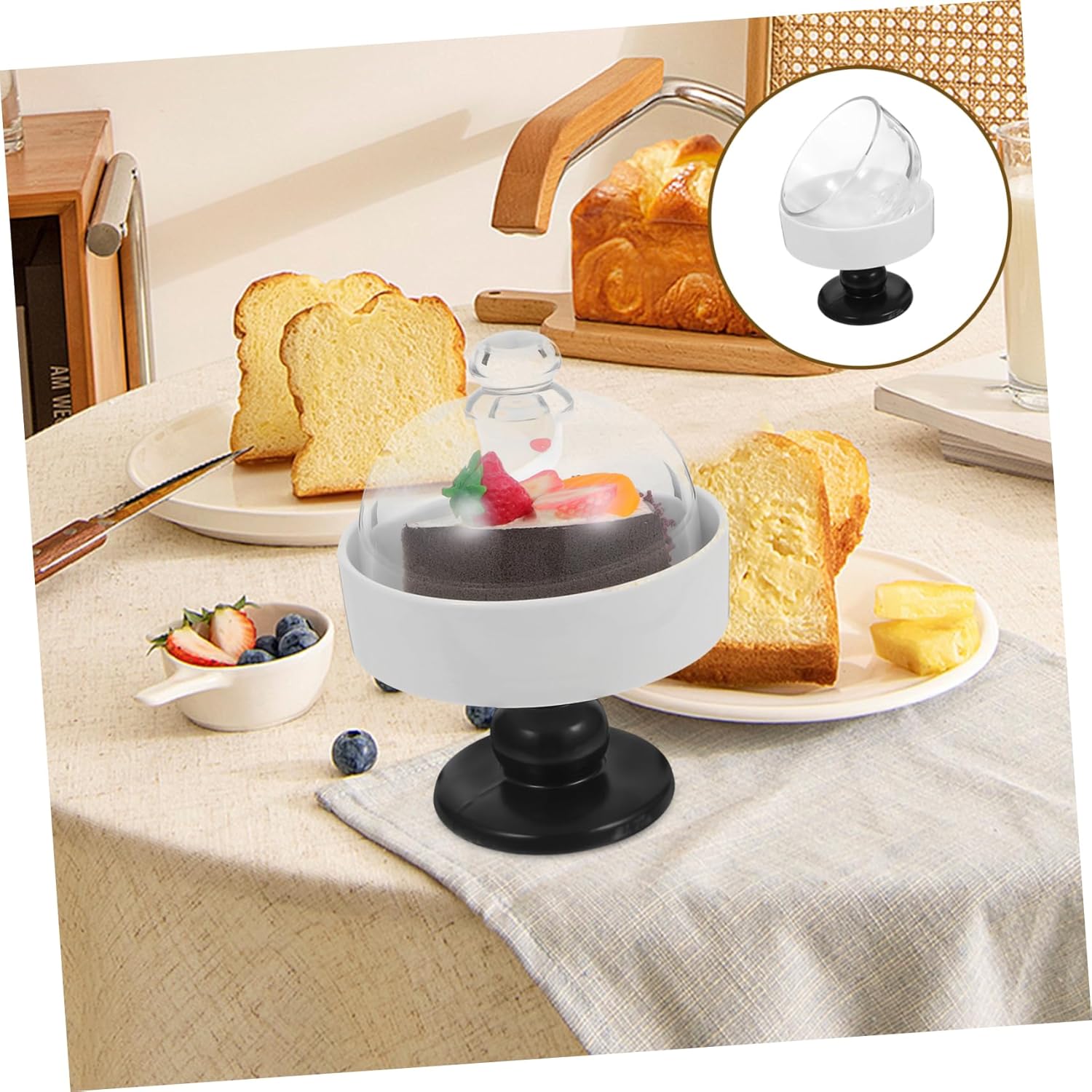 Ceramic Dessert Bowl Cake Holder Lid Ice Cream Bowls Serving Platter Offering Cake Container Footed Round Tray Small Candy Fruit Plate Creative Fruit Plate Decorative Ceramic Iced