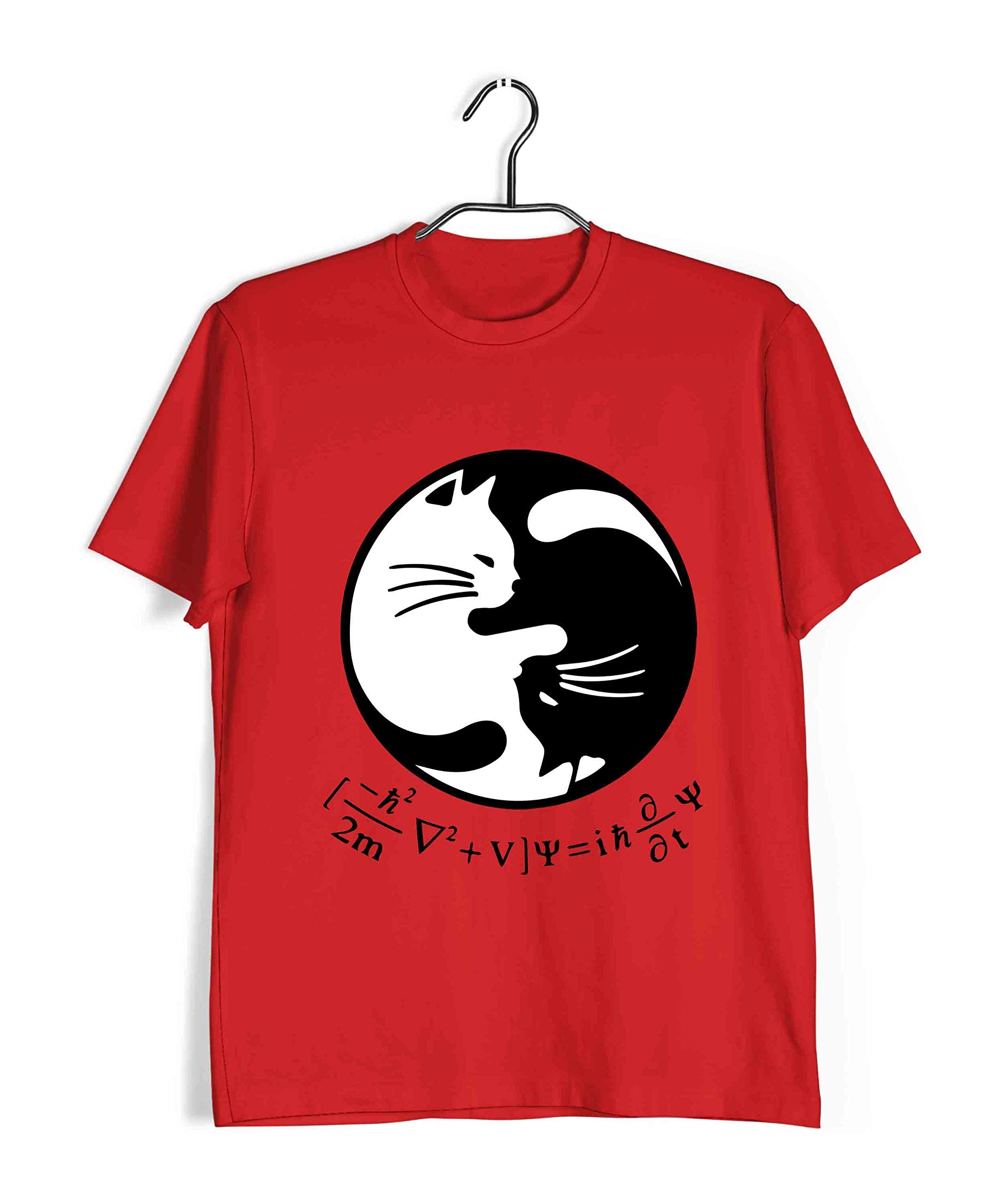 AaramkhorFunny Physics Round Neck Half Sleeve Tshirt | Schrodingers Equation YIN YANG | Nerd
