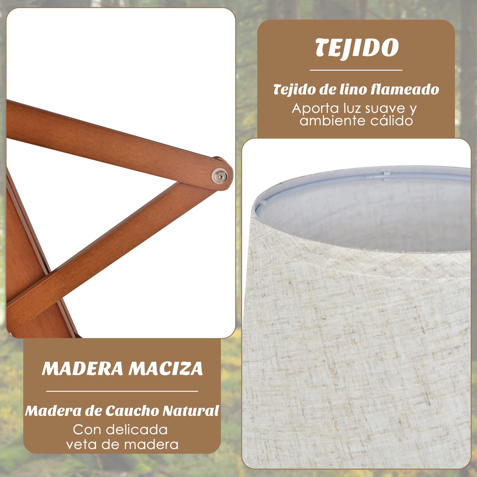 COSTWAY Lámpara de Pie Madera, Forma Creativa humanoide, Articulaciones Ajustables, Lámpara de Salón, Dormitorio, Max.40W