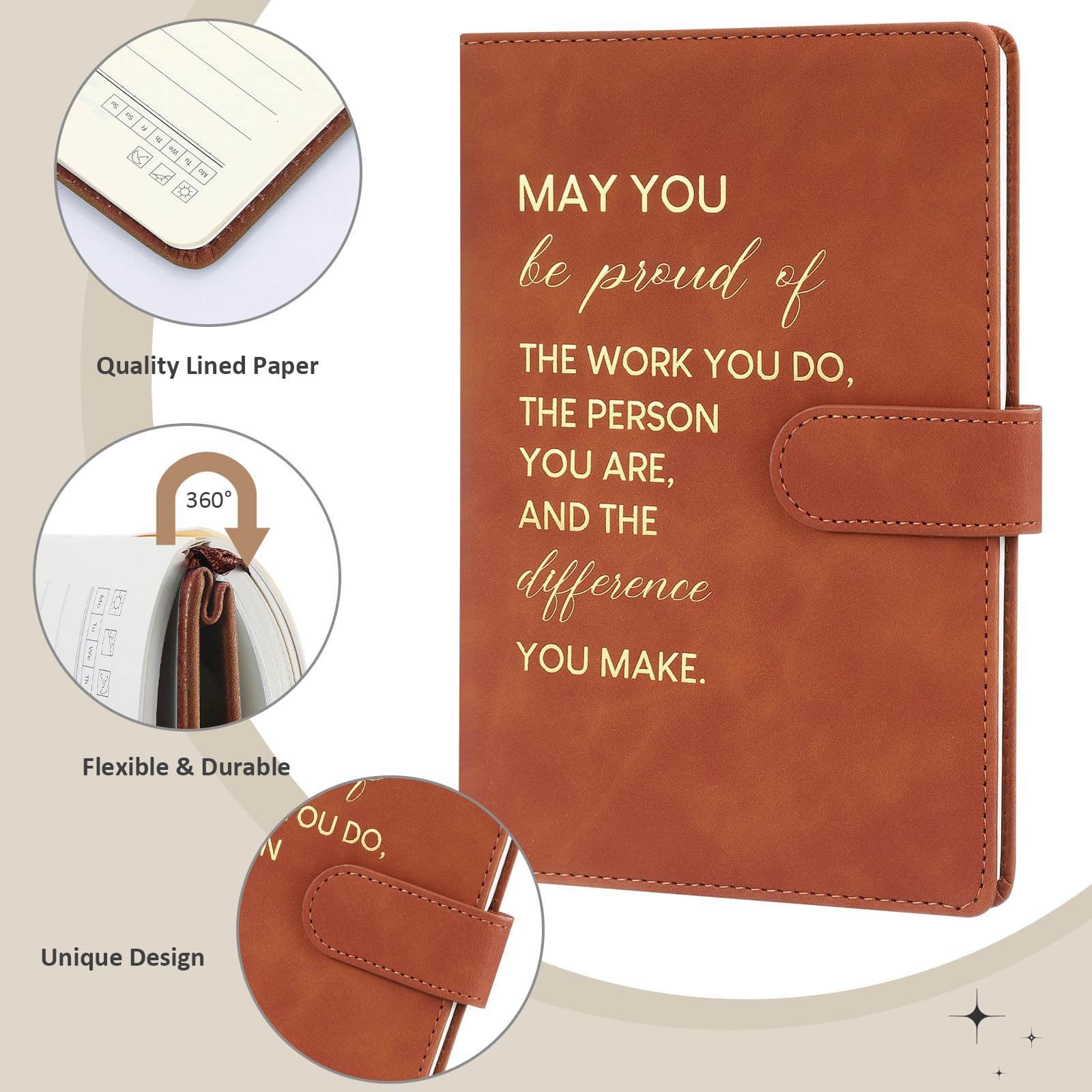 Sinmoe Inspirational Leather Notebook and Pen Set - Image 2