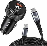 Carregador Veicular Super Turbo 60W – 2 USB-C Power Delivery + USB-A Quick Charge com Cabo Incluso para iOS e Android