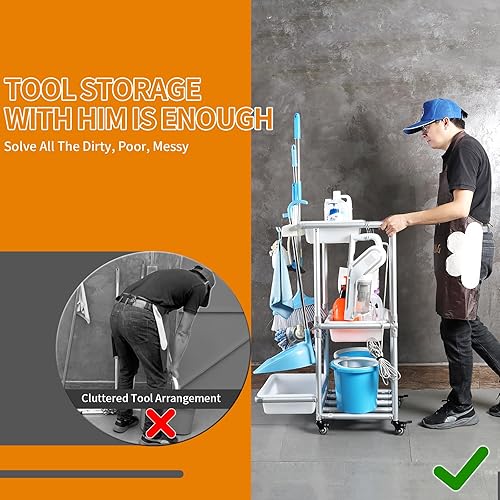 Miniatura 2 de A Nice Little Cleaning Cart - Rolling Cleaning Cart for Efficient Organization of Cleaning Supplies