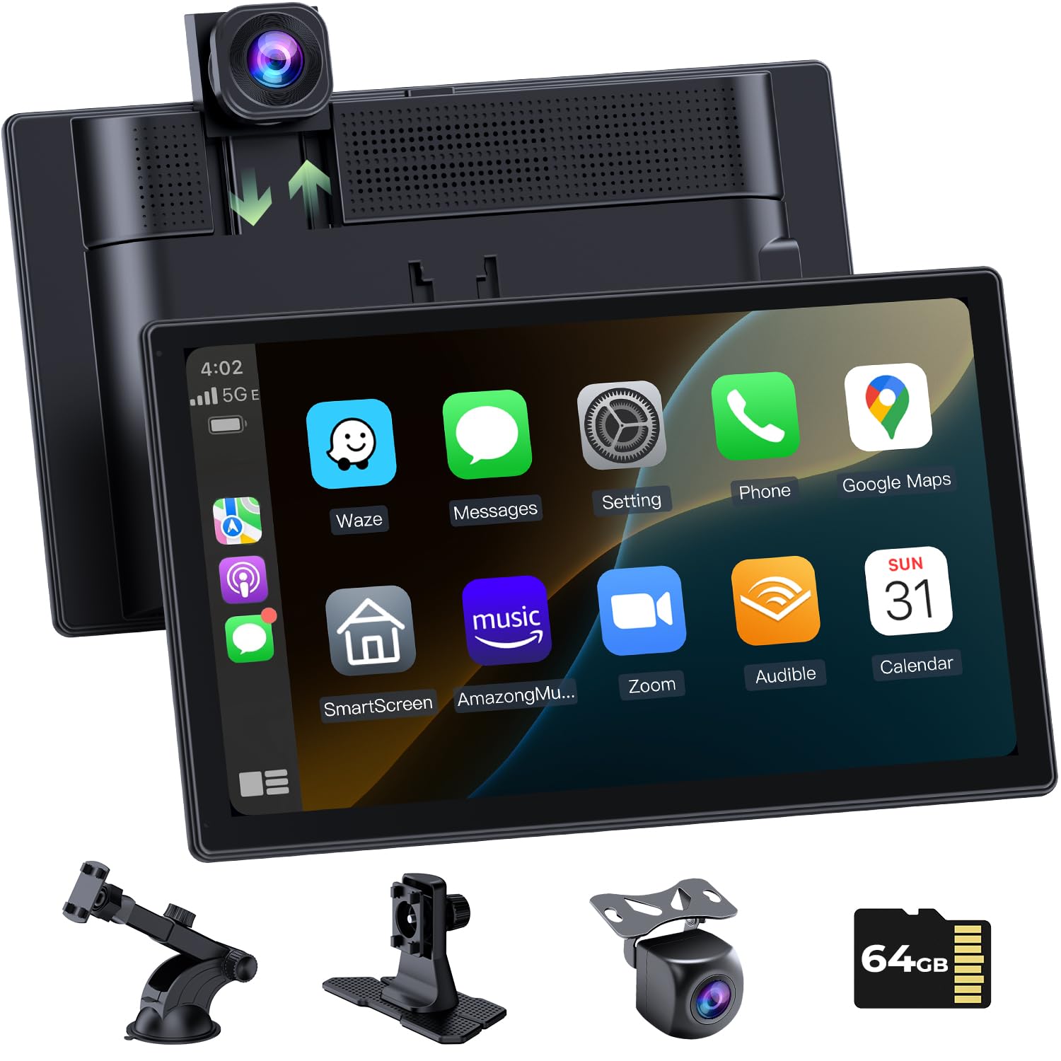 Photo 1 of [2025 Upgrade] Apple Carplay Screen for Car&Android Auto Screen with 4K Dash Cam,Backup Camera,Portable 9" HD IPS Screen for Car,GPS Navigation,Bluetooth,AirPlay,AUX/FM for All Vehicles
