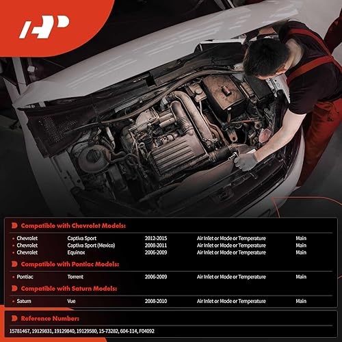 Miniatura 2 de A-Premium Actuador de puerta de mezcla de calentador HVAC, compatible con Chevrolet Captiva Sport 2012-2015, Equinox 2006-2009 y Pontiac Torrent