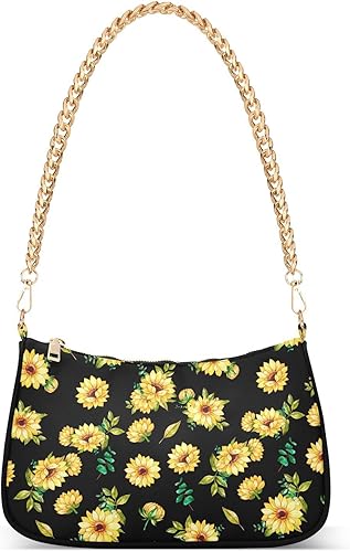 Bolso de hombro con cadena pequeña para mujer, bolso de mano con cremallera