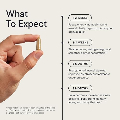 Miniatura 4 de Suplementos cerebrales para la memoria y la concentración para mujeres y hombres, suplemento de enfoque, suplemento de memoria para el cerebro,