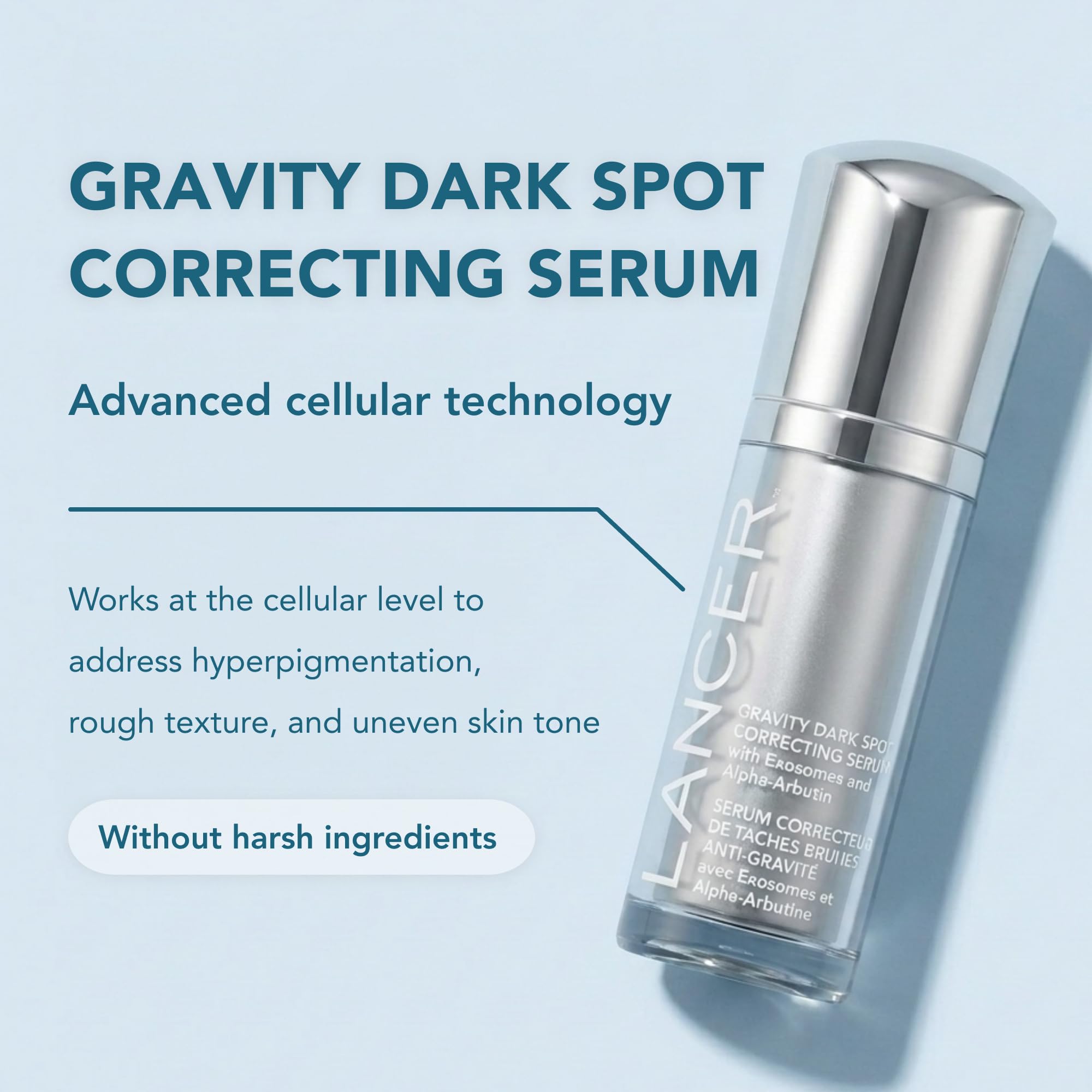 LANCER Gravity Dark Spot Correcting Serum, 1 oz – Brightening & Tone-Evening Serum with Exosomes, Alpha-Arbutin, Nonapeptide-1 & Gravityl for Dark Spot Reduction & Radiant Skin