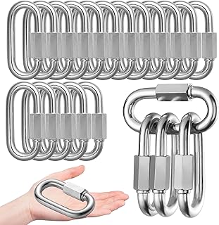 40Pack Heavy Duty Chain Links, 1200lbs Capacity 5/16” Quick Link Locing Carabiners, Thread Quick Link Connector for Safe Chain Gym Swing Hammock Shade Sails, 3.2 Inch Carabiner Clips Repair Chain