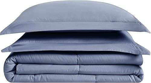 Miniatura 2 de London Fog Juego de edredón y fundas de almohada de 2 piezas para cama individualindividual XL - Tela de microfibra suave - Azul