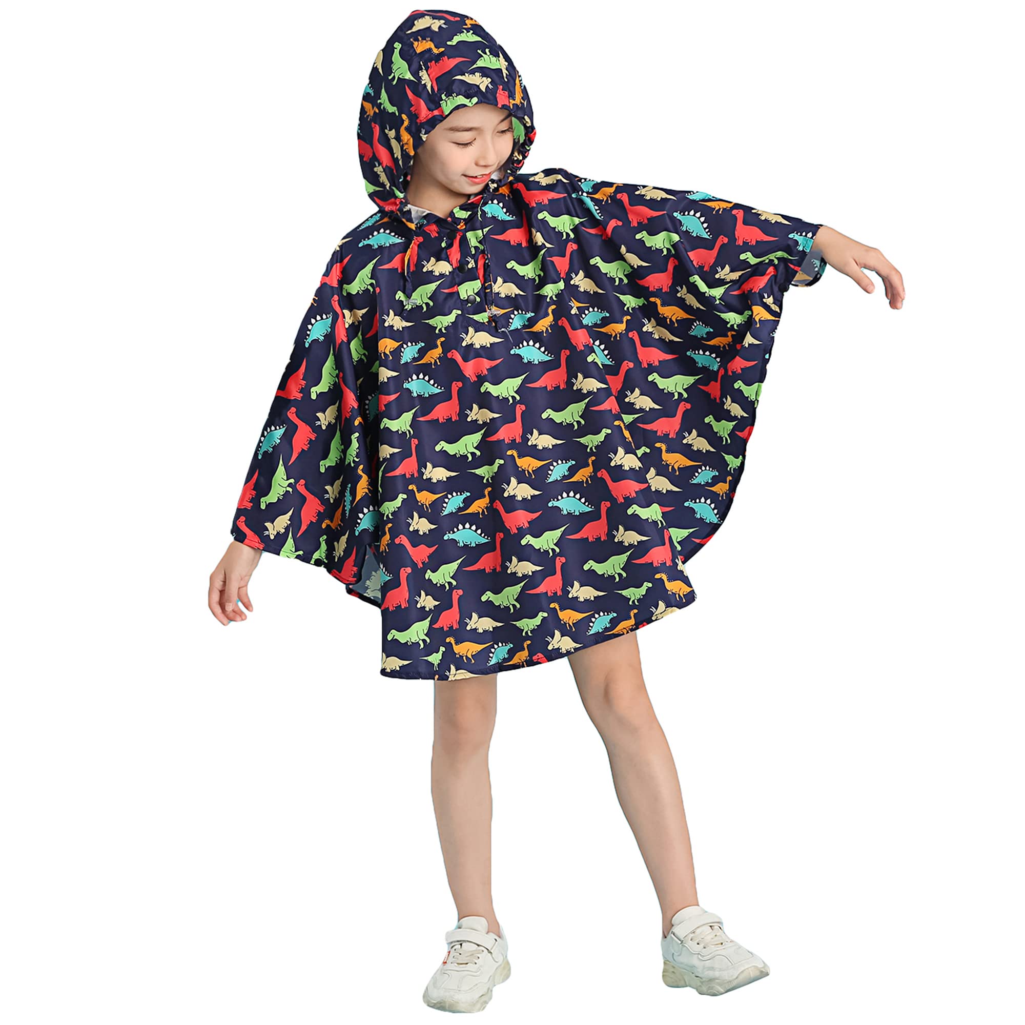 Bambini Impermeabile Giacca da Pioggia Poncho da Pioggia Bambina Incappucciato Riutilizzabile Cappotto di Pioggia Bello come Materiale e ha la Sua Sacca 1-12 anni
