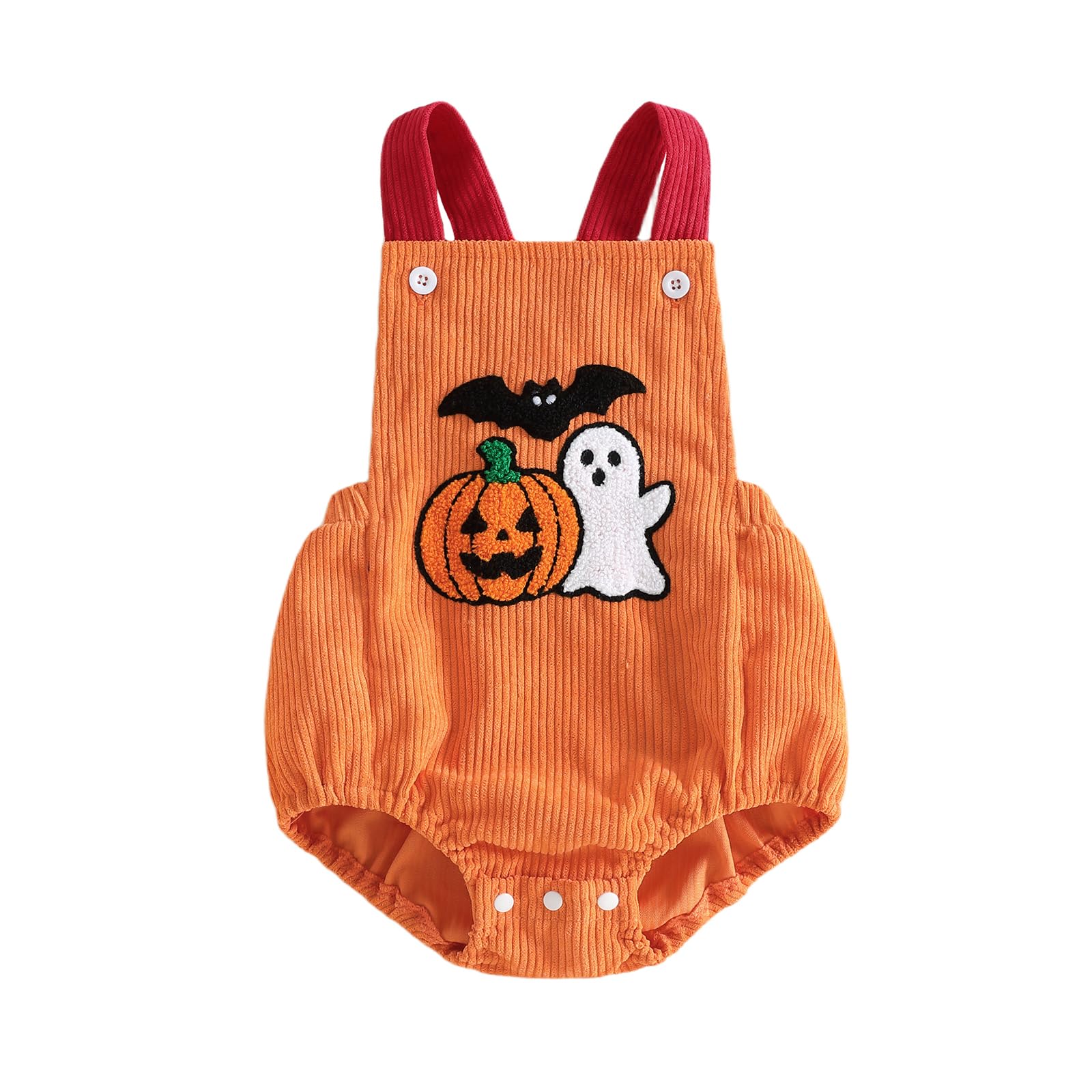 SANSIWU Toddler Baby Boy Girls Halloween Bodysuit Pumpkin Onesie Bubble Romper (H-02, 6-12 Months)