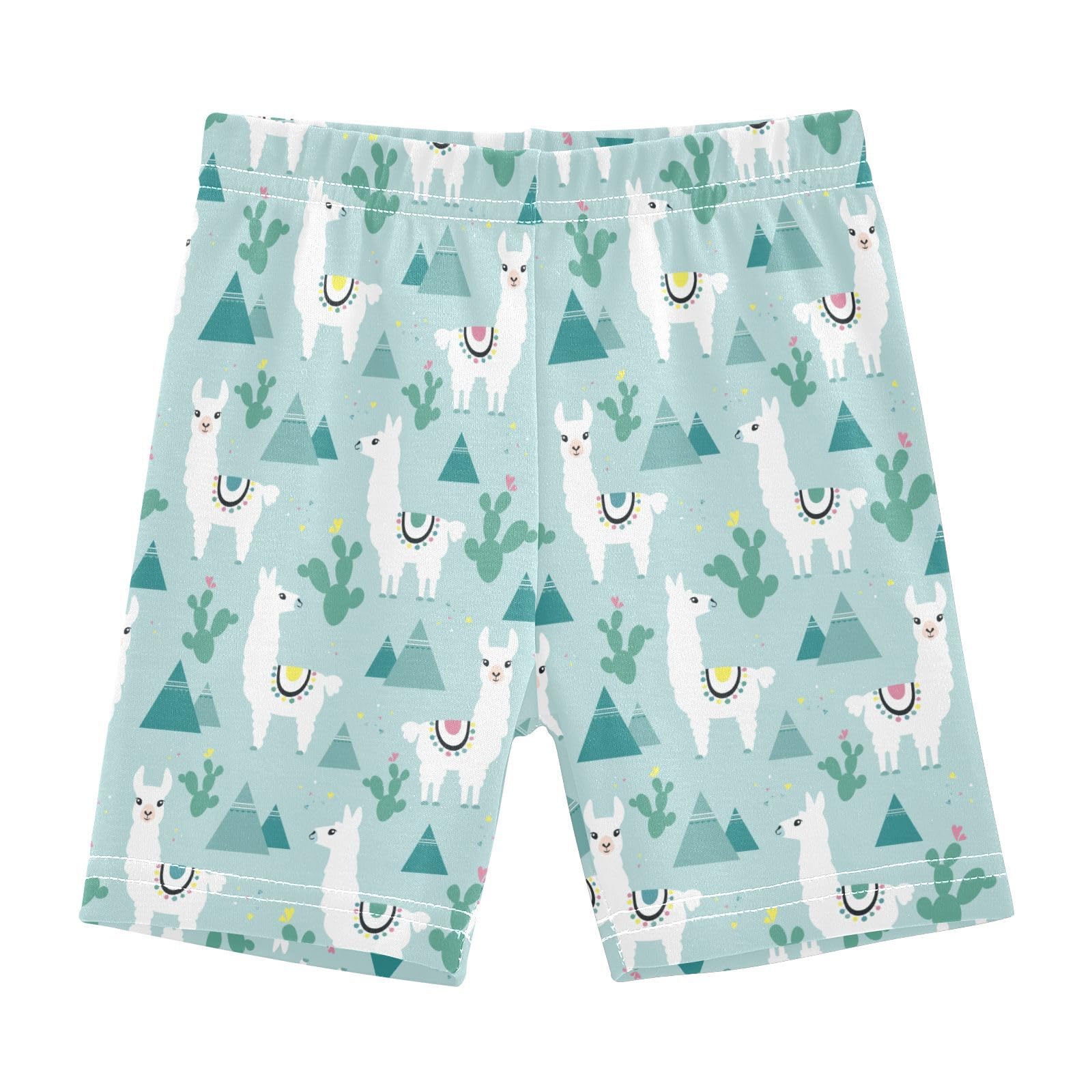 JHKKU Girls Llama Cactus Shorts Cotton Cartwheel Bike Kids Biker Under Dress Dance Short Girl Clothes 8Y