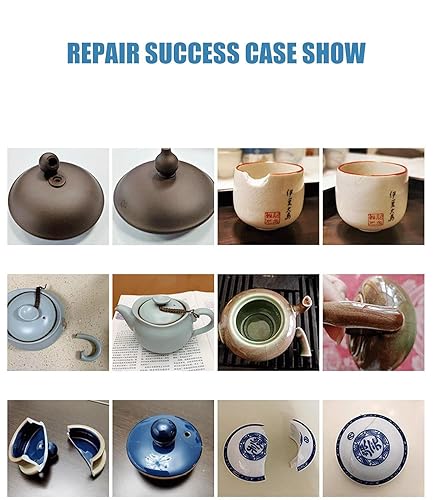 Miniatura 3 de Gel de pegamento de cerámica de 0.71oz, pegamento para reparación de cerámica y porcelana, adhesivo de metal de cerámica transparente, súper